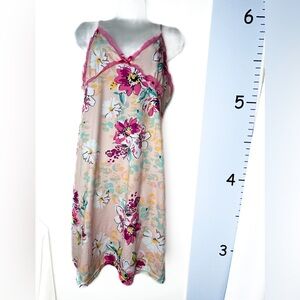 Nanette Lepore Pink Floral with Lace & Bow Lingerie 2X